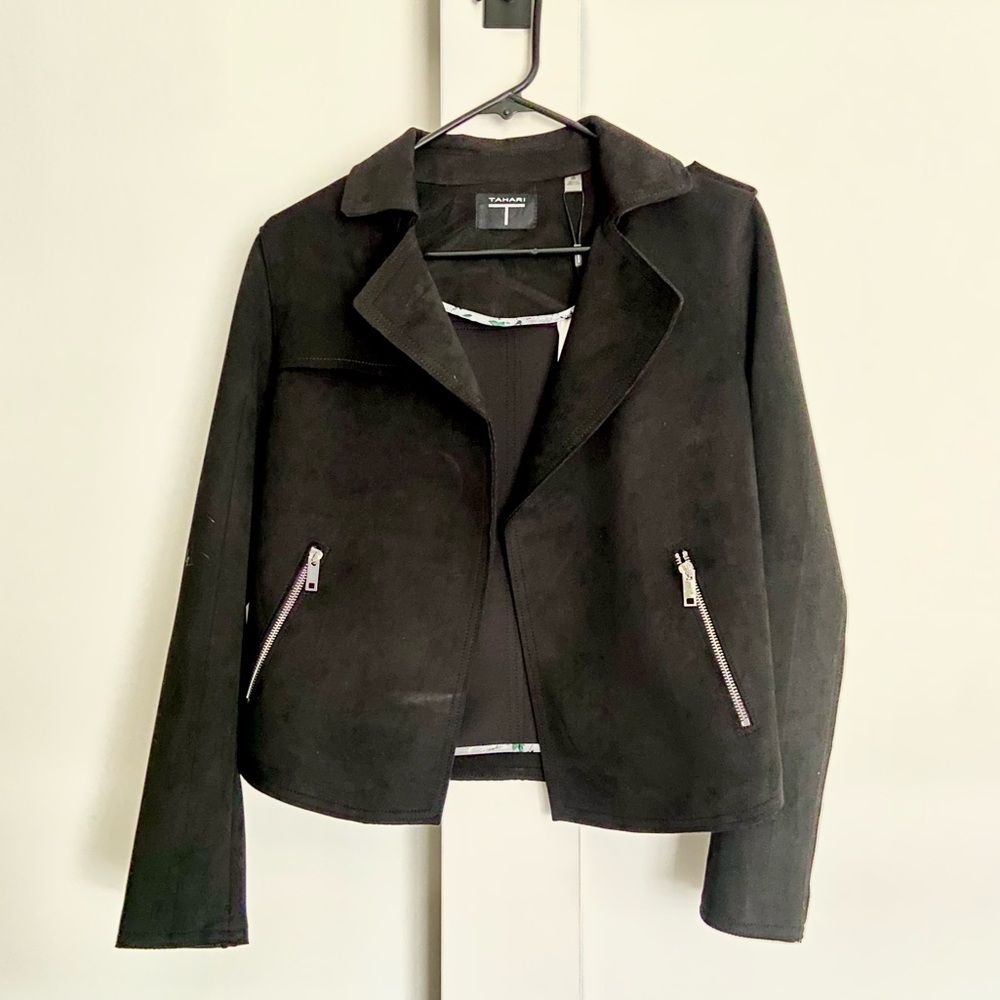 NWT Black Suede Blazer Jacket Women’s Size XS.